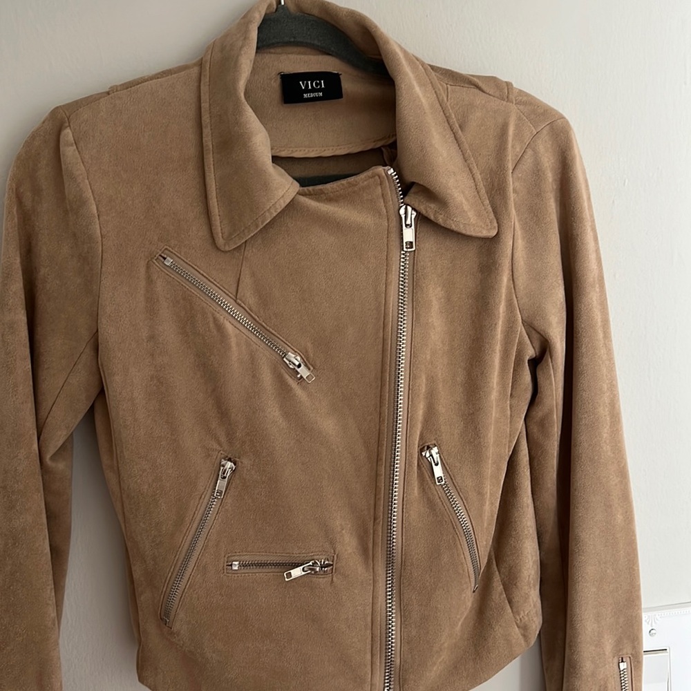 Suede biker jacket